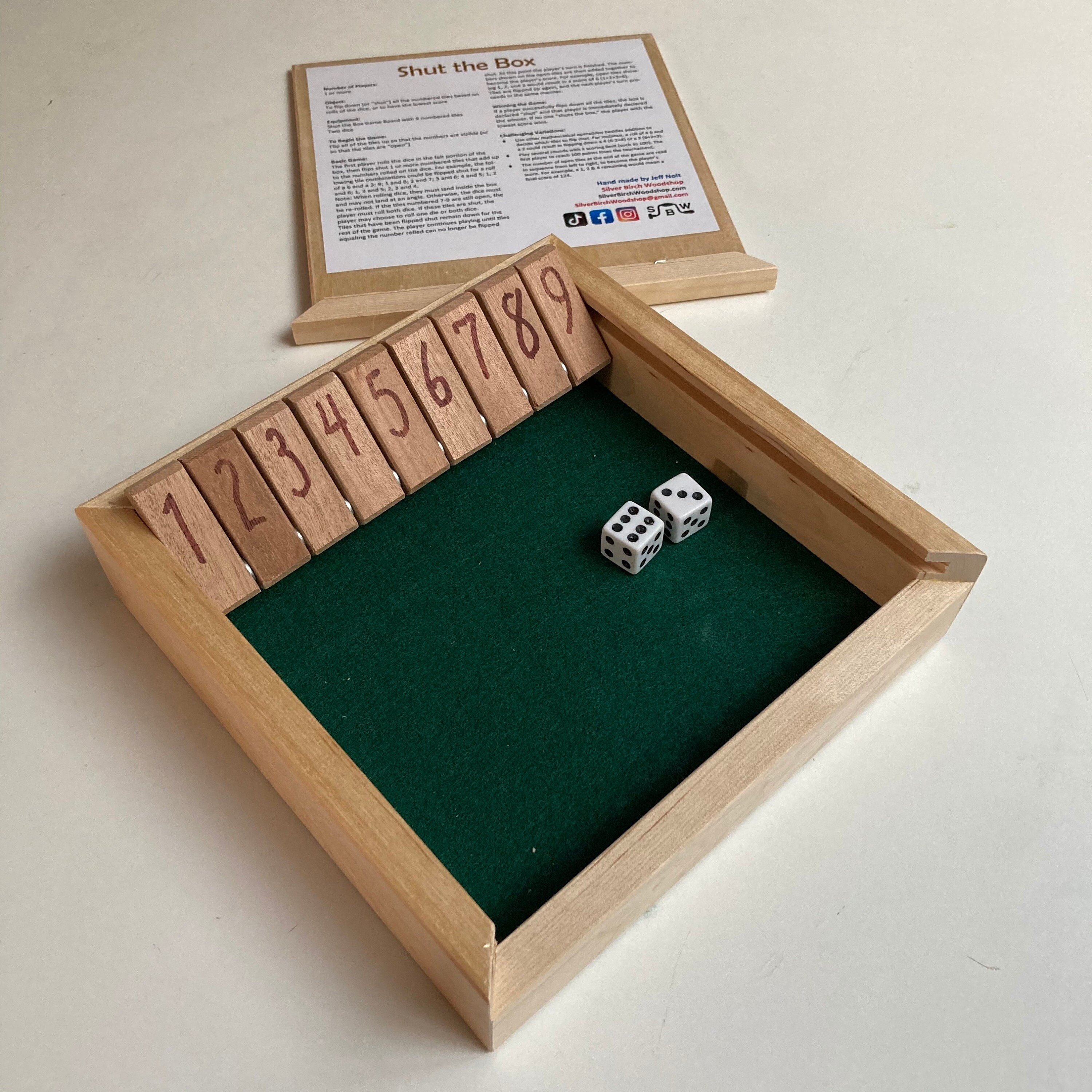 Shut the Box Dice Game Handmade Wooden Game Math Related Game -  Ireland