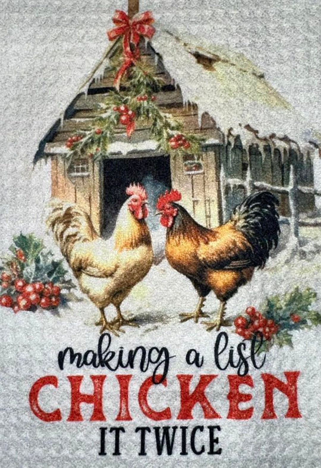 Making a List Chicken It Twice Waffle Weave Towel Etsy