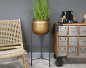 Tall Plant Stand Vintage Industrial Display Flower Pot Rustic Metal Gold Brass Large Small Holder Vase Retro Pedestal Planter Home Decor