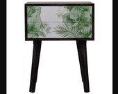 Retro Bedside Table Modern Scandinavian Nightstand Art Deco Nordic Danish Unit Vintage Mid Century Cabinet Rustic Solid Wood Plant Stand