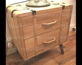 Industrial Bedside Cabinet Vintage Side Table Retro Bedroom Unit Metal 2 Drawers Storage Furniture Luggage Style Nightstand Plant Lamp Stand