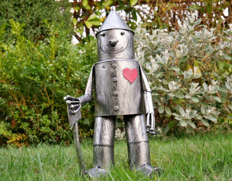 Metal Garden Ornament Small Tin Man Wizard Of Oz Figurine Art Etsy