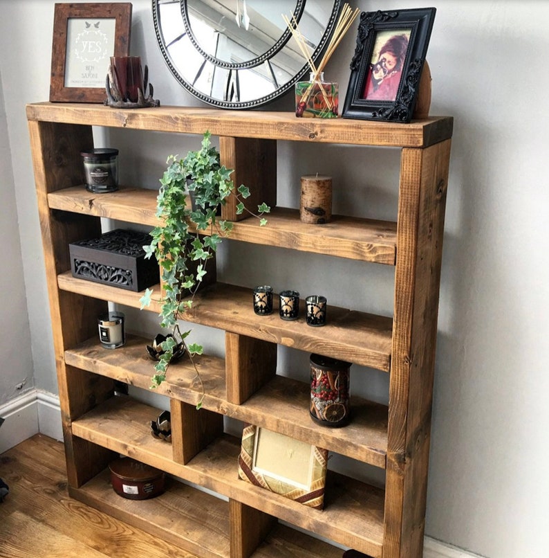 Industrial Style Bookcase Large Rustic Furniture Tall Vintage Etsy UK