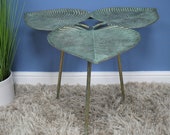 Industrial Side Table Vintage Art Deco Leaf Coffee Tables Small Sofa End Display Plant Lamp Stand Rustic Metal Antique Home Decor Furniture