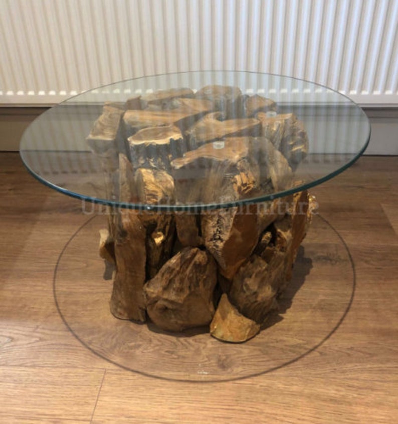 Teak Root Coffee Table Rustic Solid Wood Vintage Large Side Etsy UK