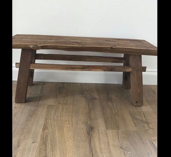 Rustic Dining Bench Small Vintage Furniture Solid Reclaimed Etsy