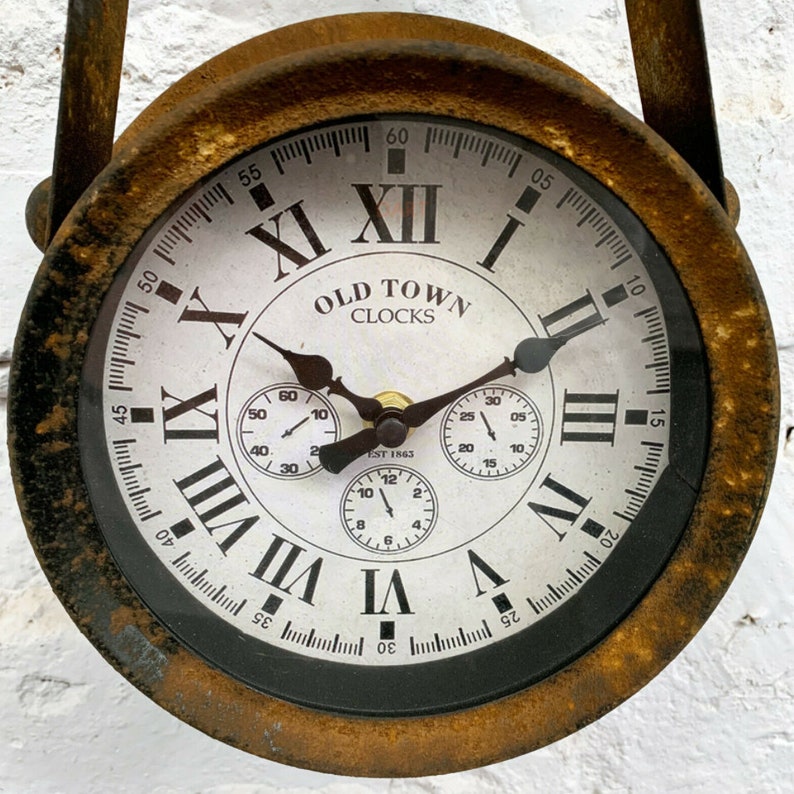 Industrial Wall Clock Rustic Metal Furniture Vintage Retro Etsy UK