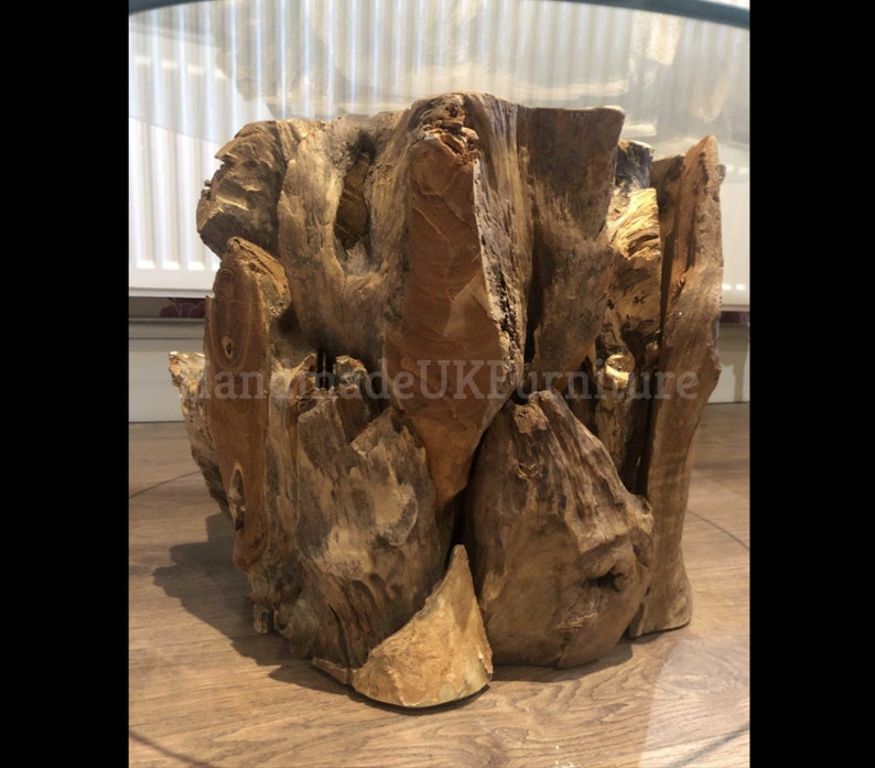 Teak Root Coffee Table Rustic Solid Wood Vintage Large Side Etsy