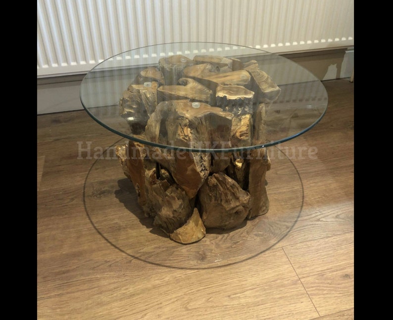 Teak Root Coffee Table Rustic Solid Wood Vintage Large Side Etsy
