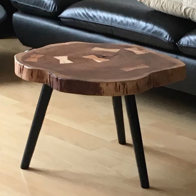 Industrial Side Table Small Vintage Furniture Rustic Solid Wood Sofa End Plant Lamp Stand Retro Style Living Room Coffee Unit Chic Metal Leg
