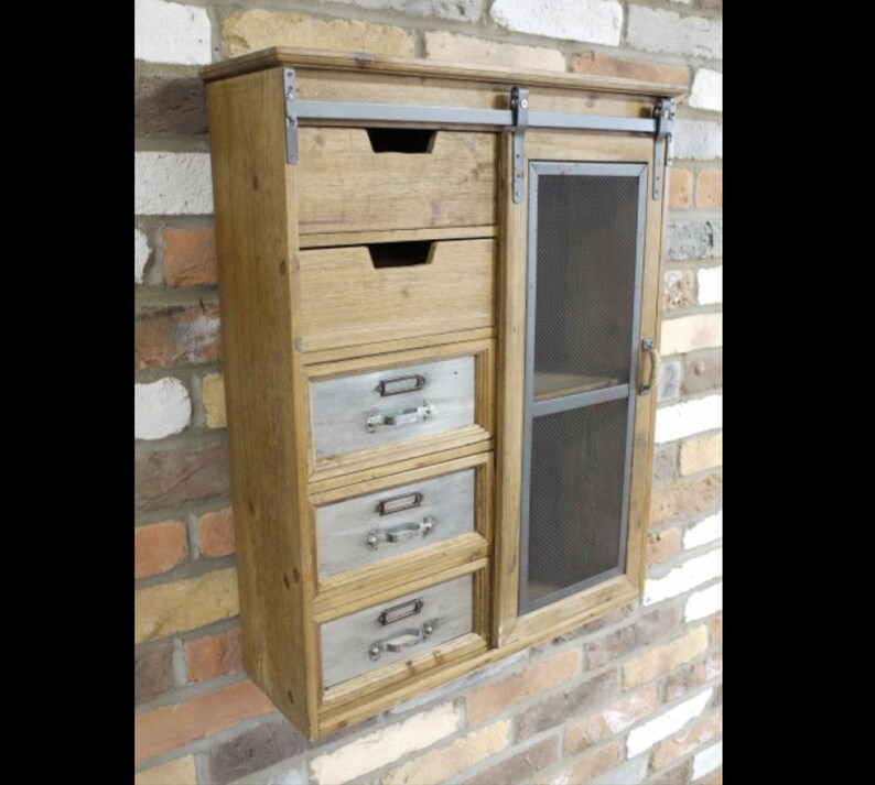 Gabinete de pared industrial Vintage retro lateral armario | Etsy