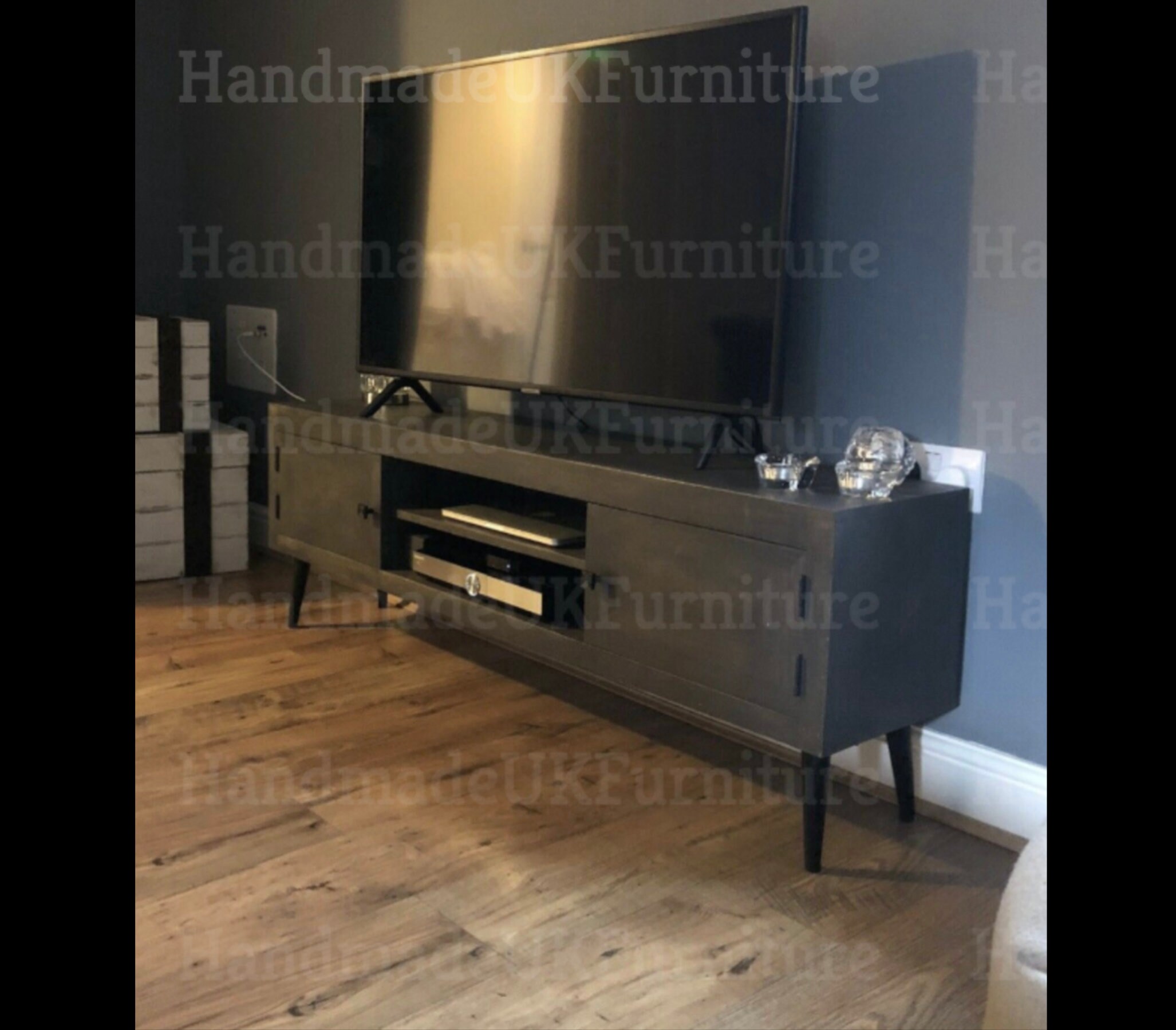 Industrial TV Stand Rustic Grey Furniture Vintage Retro Unit Etsy UK