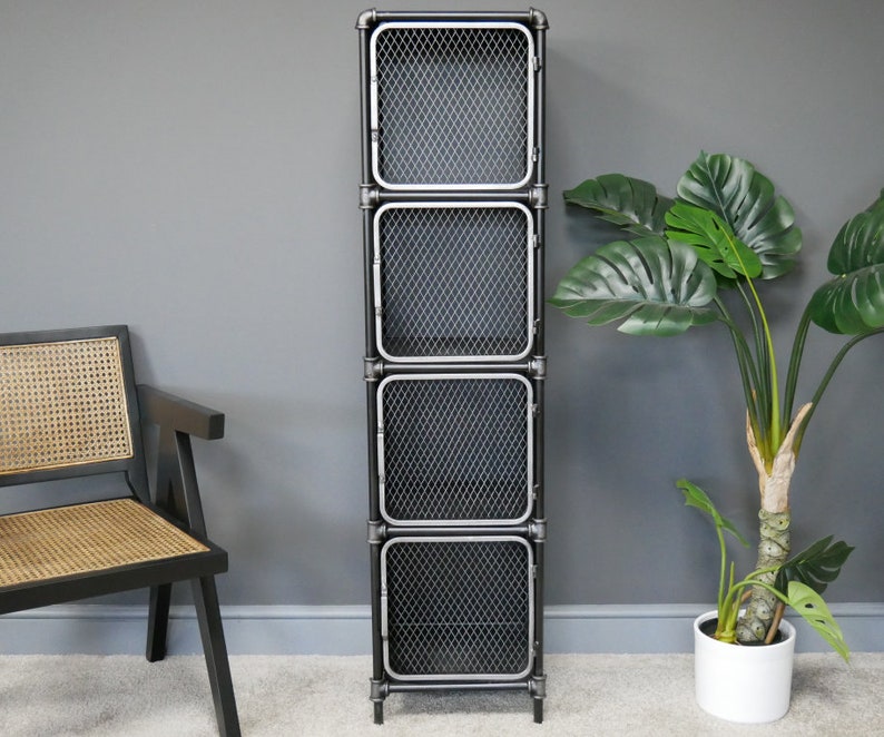 Tall Industrial Rustic Metal Display Shelving Unit Etsy