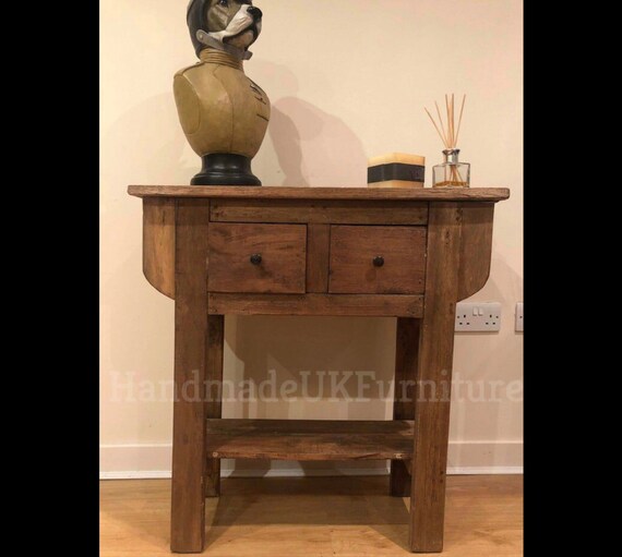 Rustic Console Table Industrial Style Furniture Antique Solid Hong Kong Rustic Console Table Industrial Style, Industrial Style Console Table With Drawers