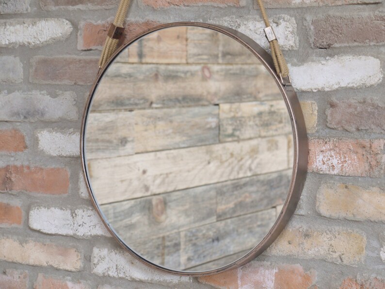 Industrial Wall Mirror Rustic Metal Furniture Vintage Round Etsy UK