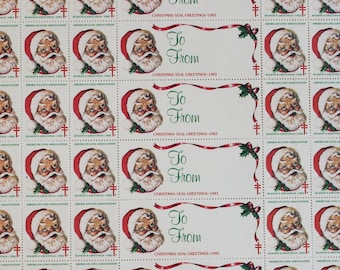 1983 Christmas Seals - Santa, Full Sheet, American Lung Association
