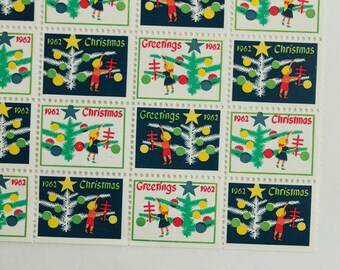 1962 Christmas Seals – American Lung Association, Tuberculosis Charity (1/2 Sheet)