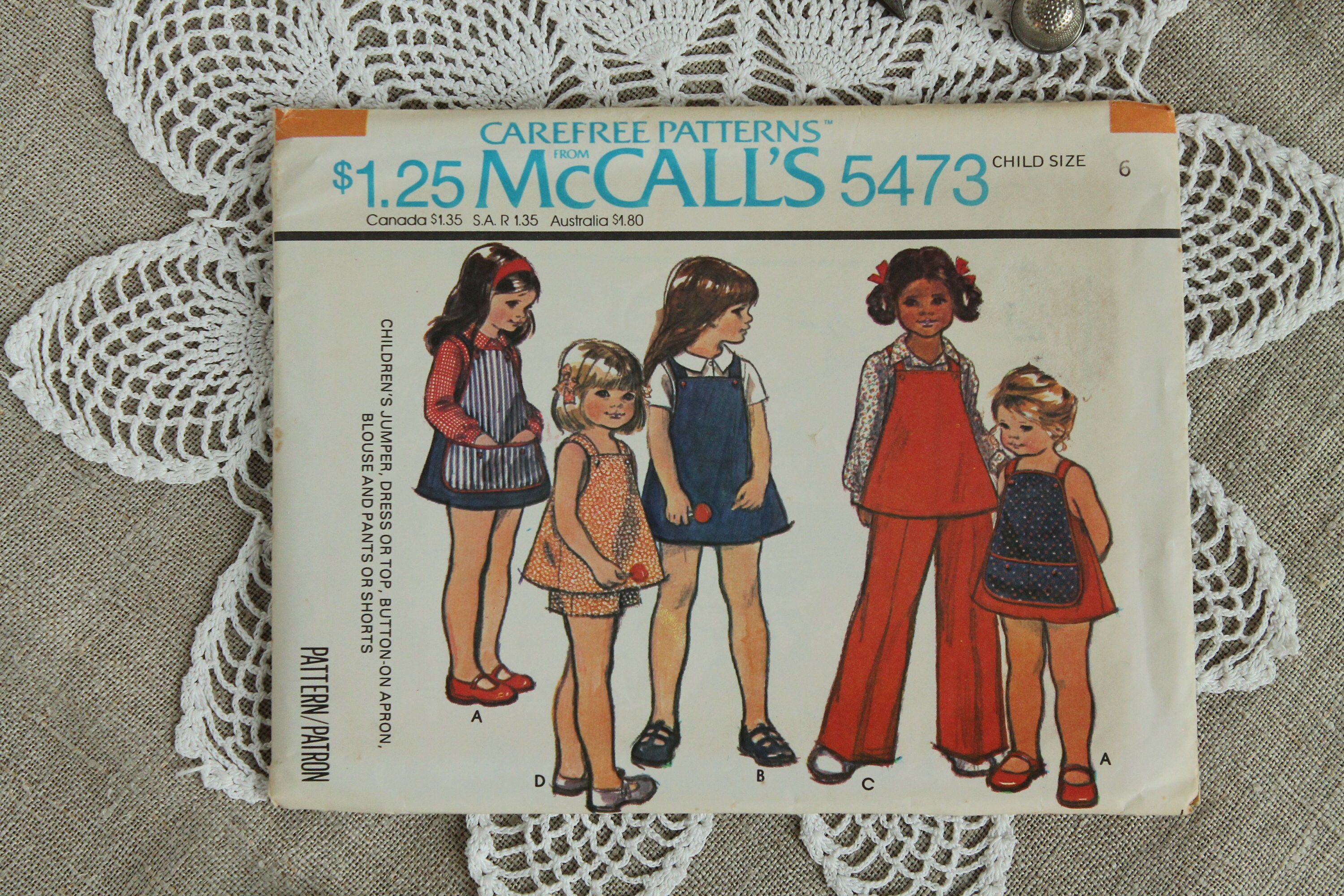 Vintage Mccall's Girls Jumper & Apron Dress Pattern / Girls Top, Blouse ...