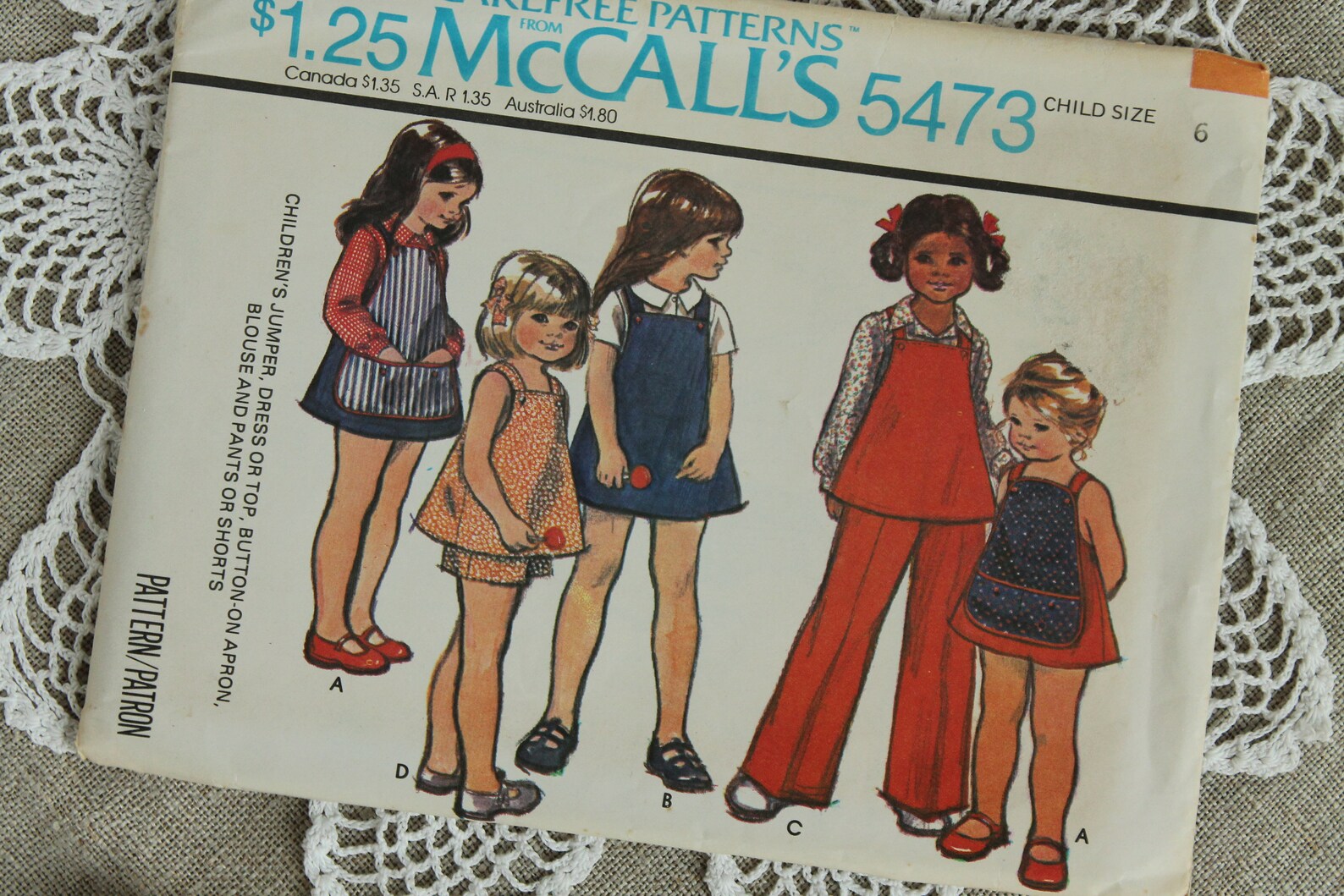 Vintage Mccall's Girls Jumper & Apron Dress Pattern / Girls Top, Blouse ...
