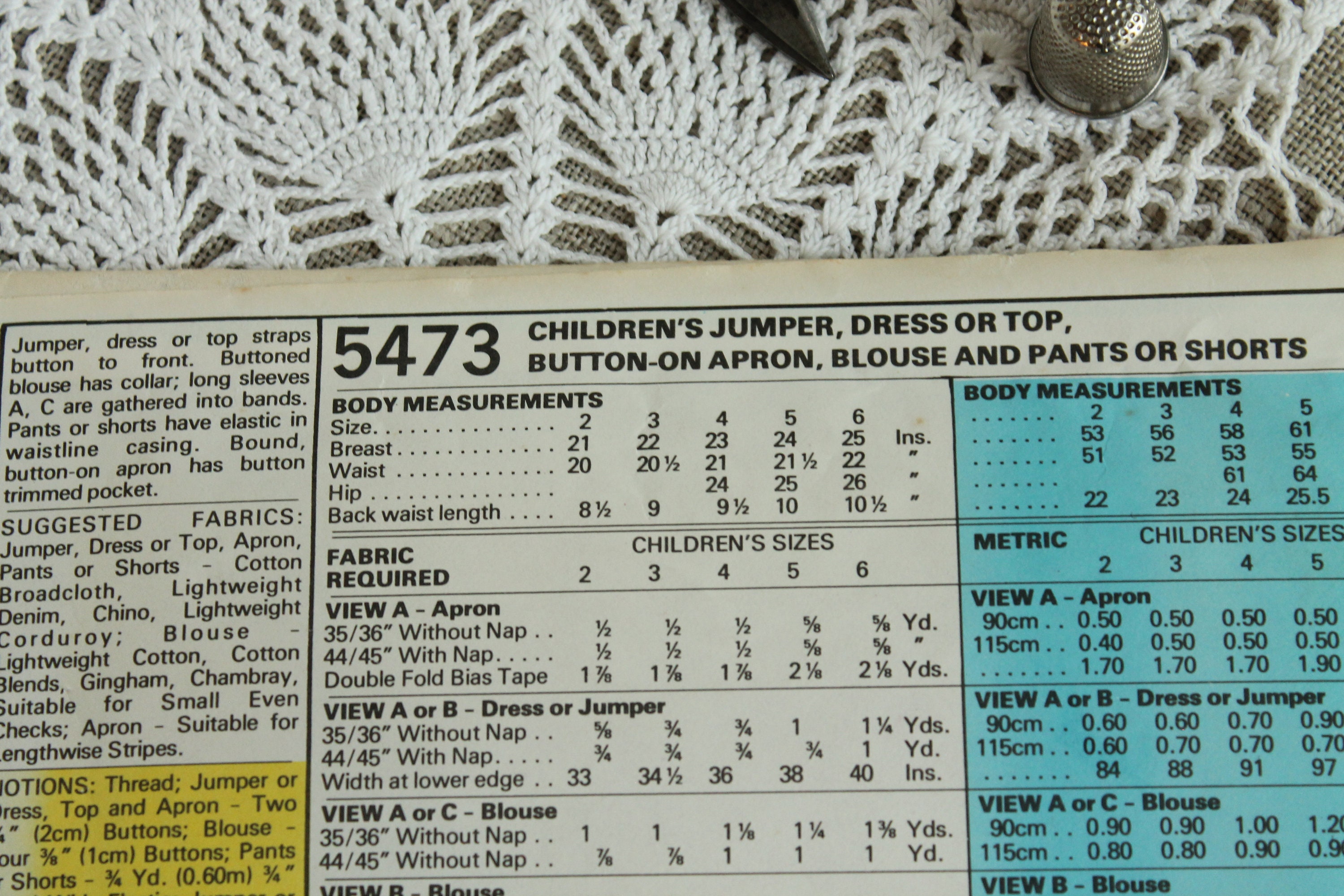 Vintage Mccall's Girls Jumper & Apron Dress Pattern / Girls Top, Blouse ...