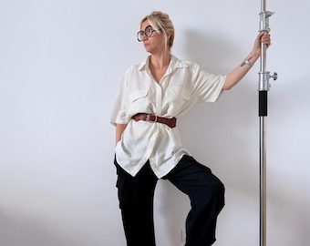 Black Wool Tailored Cargo Pants