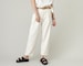 Raw Silk Pants for Women Size XXS - XXL | Custom White Silk Summer Pants | White Cropped Pants with High Waist and Pleats 
