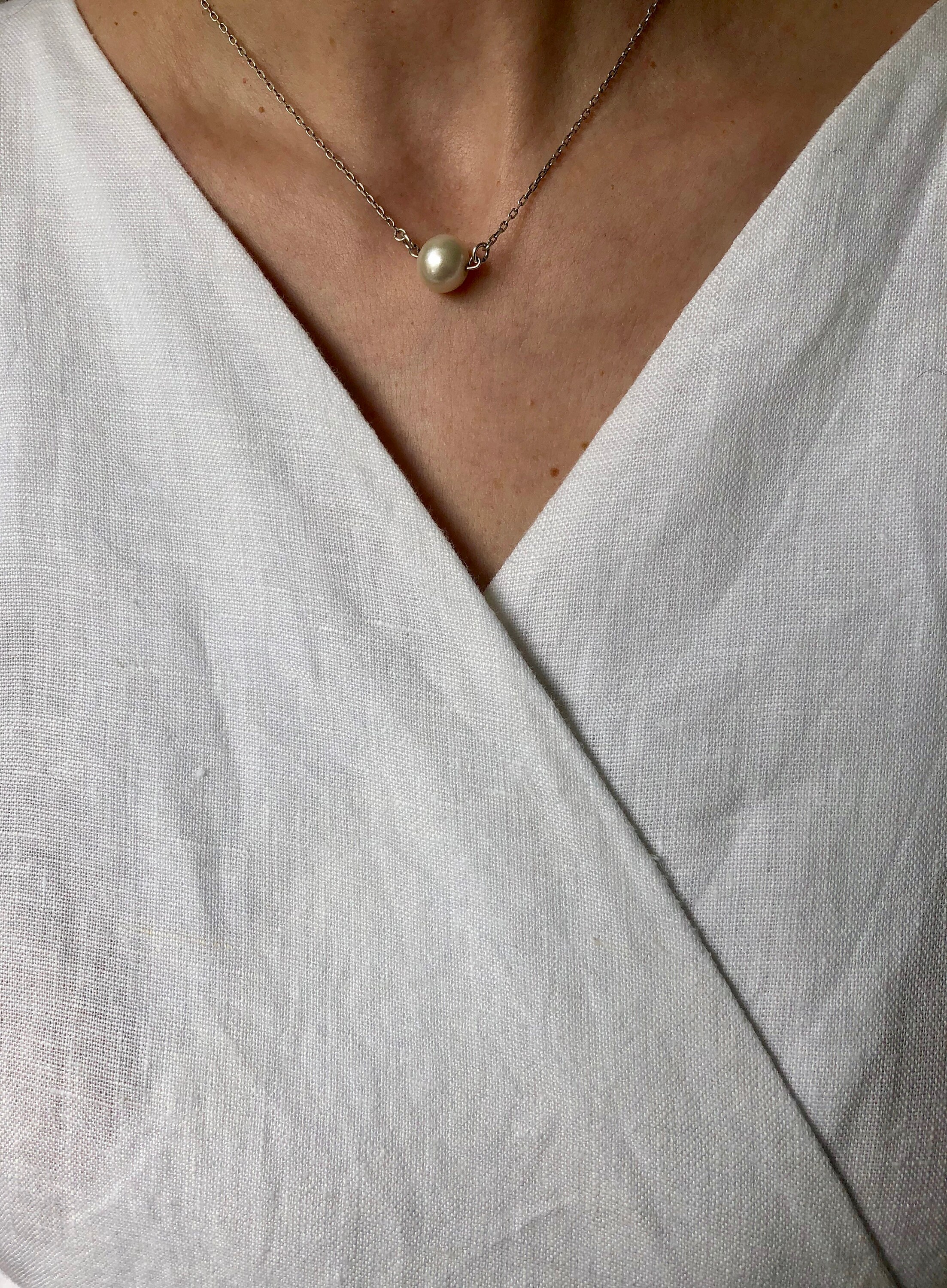 White linen wrap dress main image 1