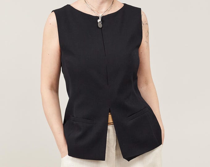 Wool Tailored Vest | Longline Gilet for Chic Workwear