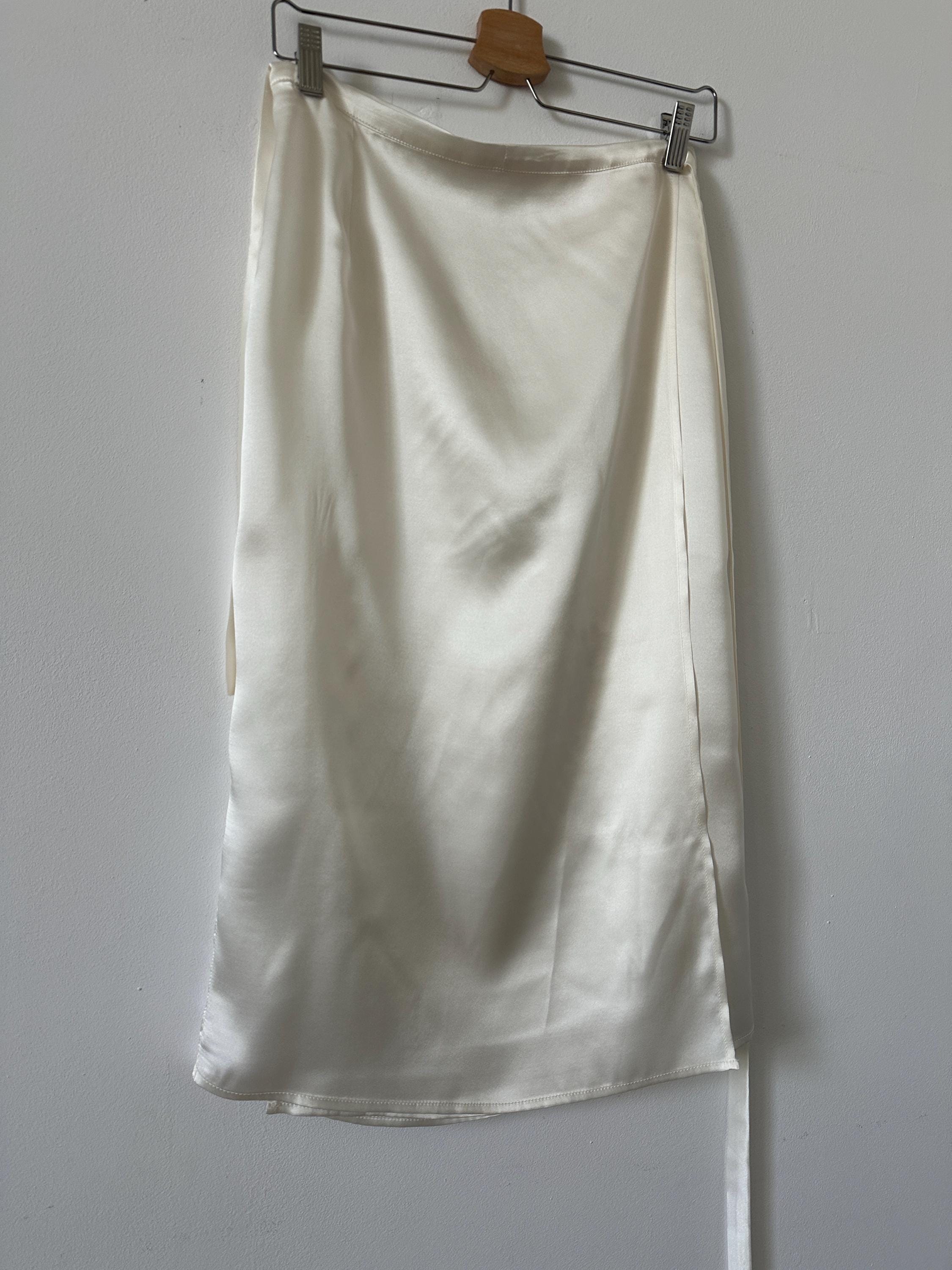 100% Silk Wrap Skirt | Tie-waist Midi, Straight Cut - Etsy