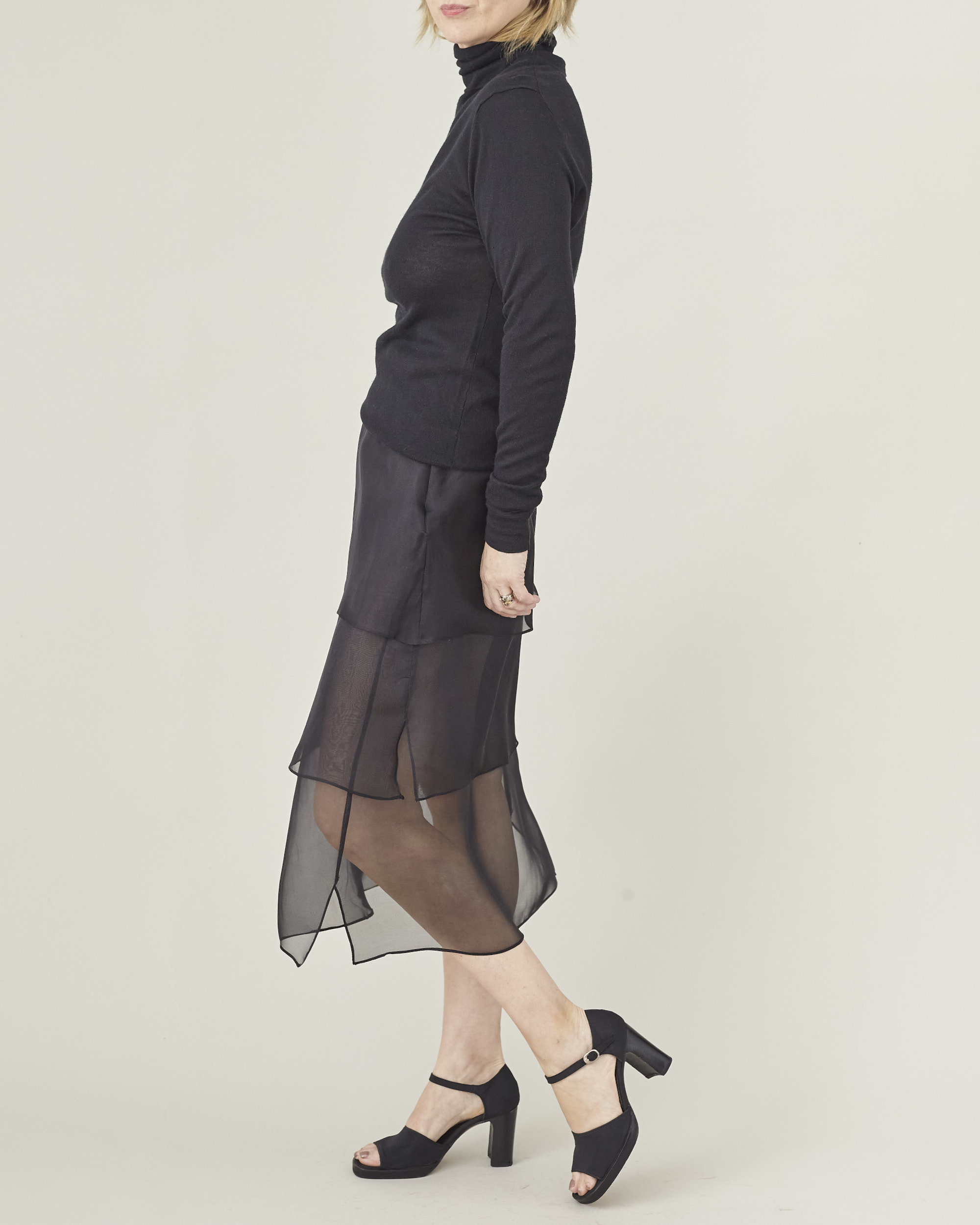 SR sheer CRIAR SKIRT(BLACK)
