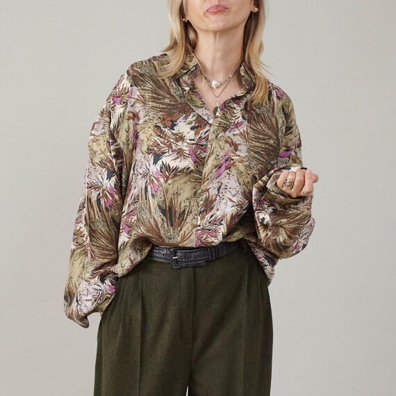 Olive sales silk shirt