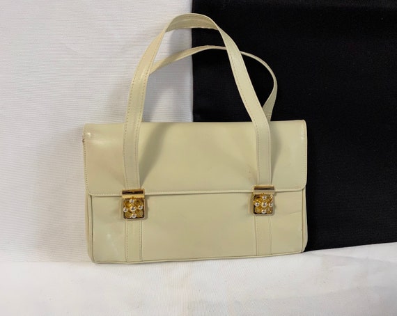 White Leather Handbag for Women | Vintage Small Le