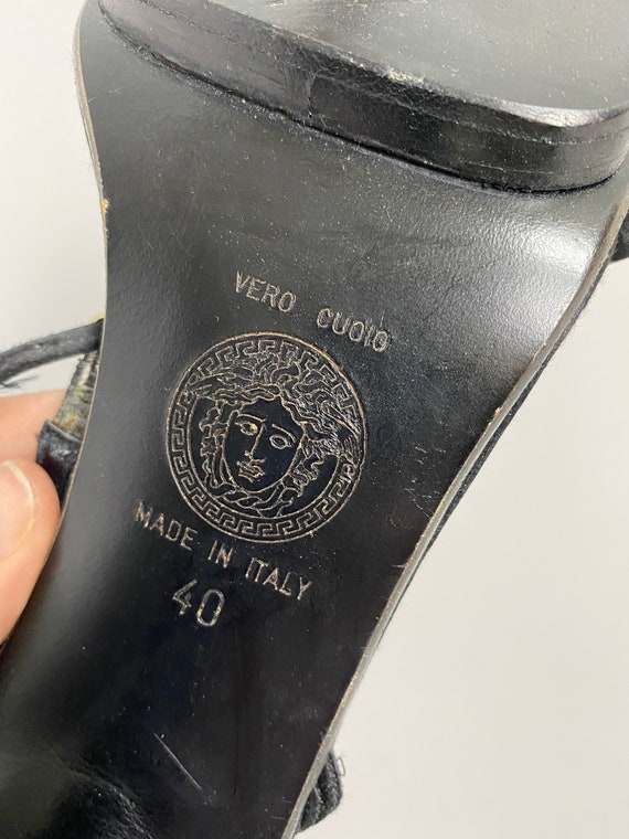Vintage Gianni Versace Black Heeled Sandals Women 40IT, US10 Vintage Gianni Versace Black Heeled Sandals Women 40IT, US10