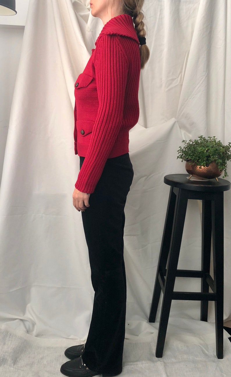 Red Wool Cardigan size XS S
