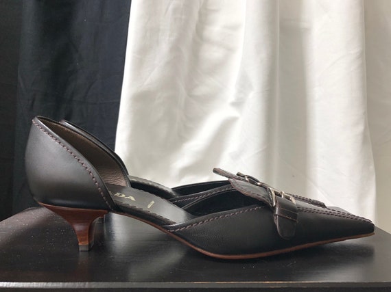 Prada Pointed Kitten Heels size 6 | Brown Leather