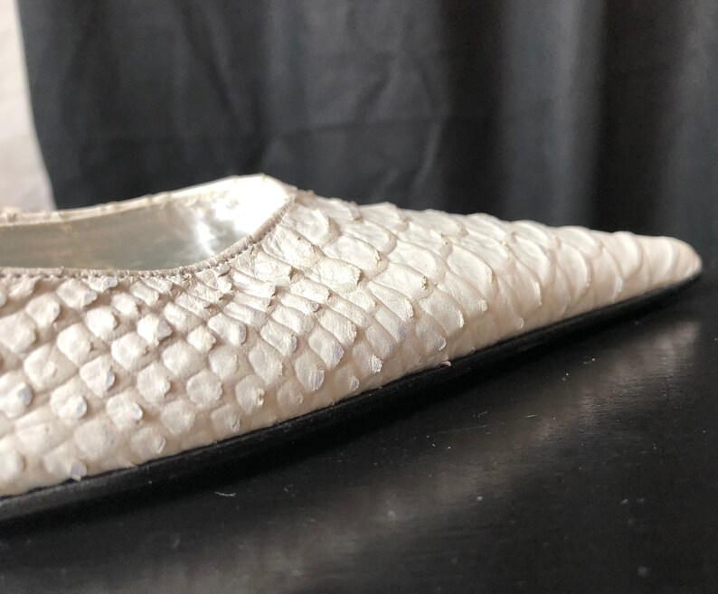 white pointed mule