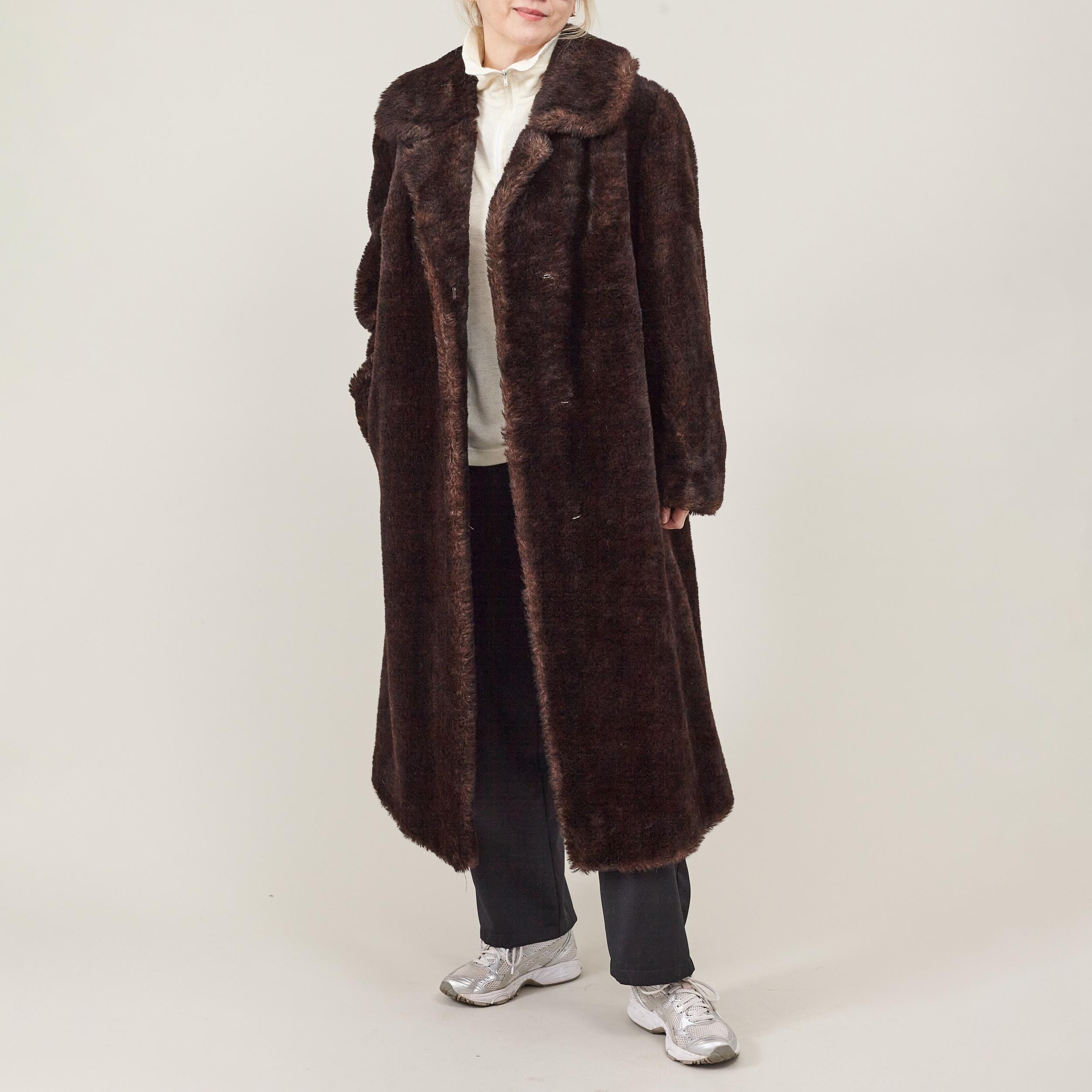Vintage Llama Wool Overcoat: Women's Brown A-line Winter Coat - Etsy