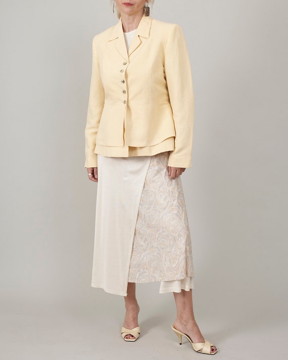 ジャケット・アウター 80s 90s EURO linen tailored jacket beige 80s 90s EURO linen tailored jacket beige