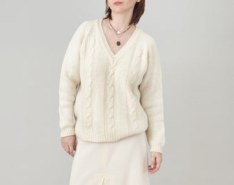 Pull Aran en laine britannique : pull en maille de mouton, fabriqué au Royaume-Uni - Canada
