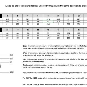 May include: Size chart for clothing with measurements in inches and centimeters. The chart includes chest, waist, and hip measurements for both US and European sizes.