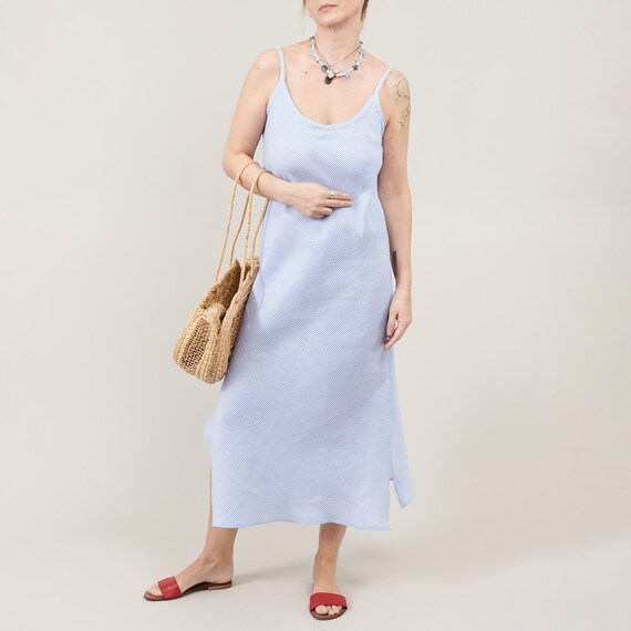 Striped Linen Maxi Dress: Italian Linen Nautical Style - Etsy