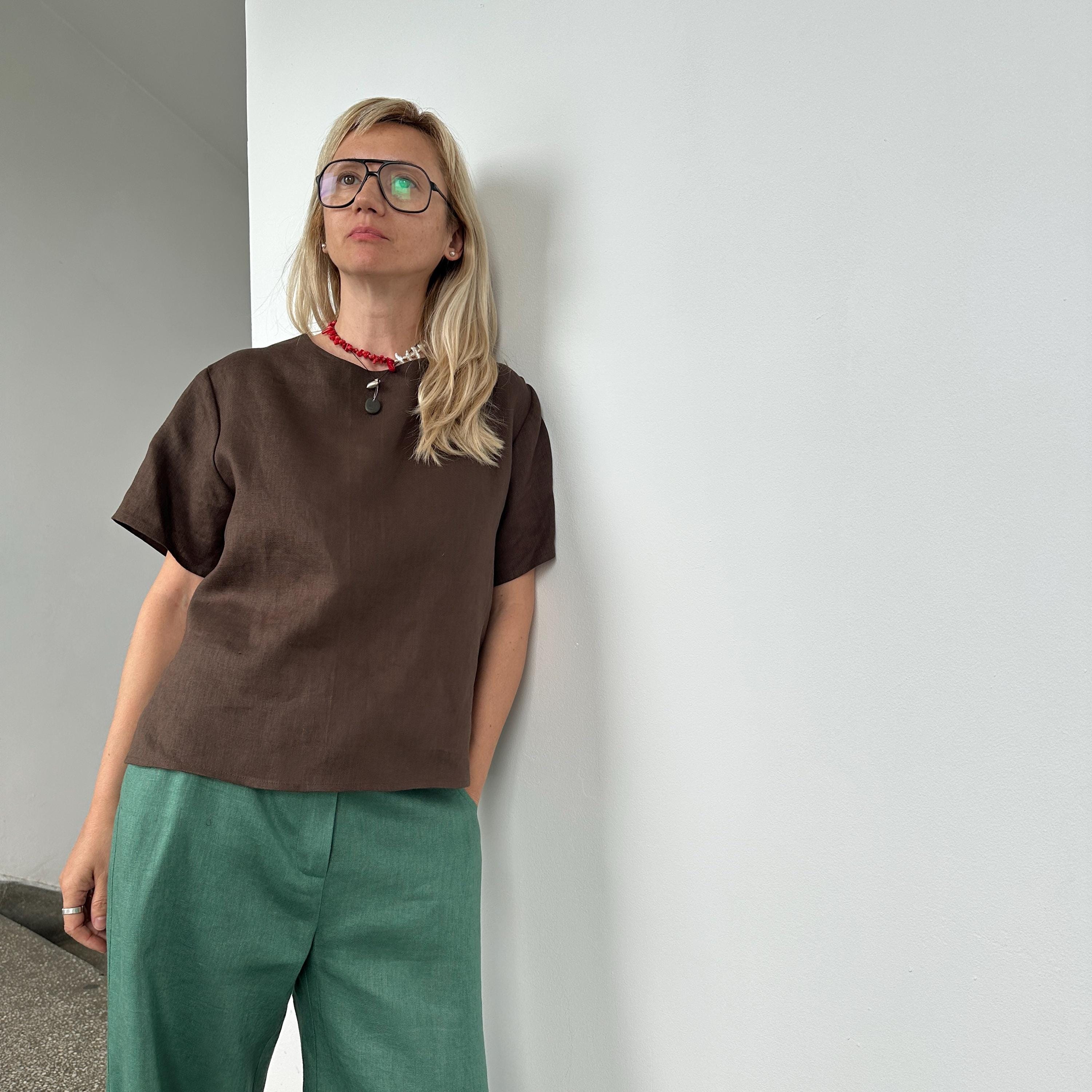 ミレム mirem Linen wide belt blouse （DARK BROWN） 1710830344000-ME2mP3.jpg