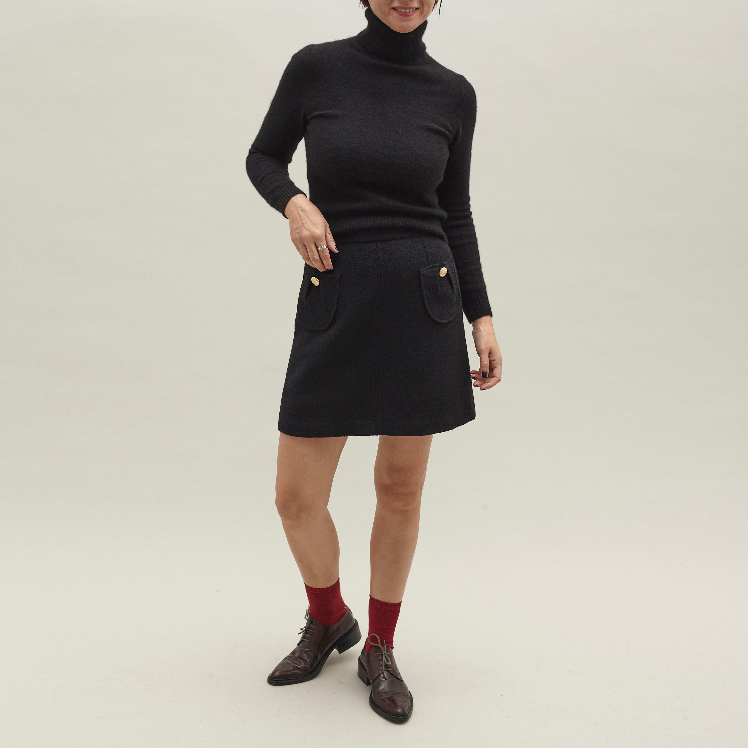 Wool mini skirt Louis Vuitton Yellow size S International in Wool - 35124109