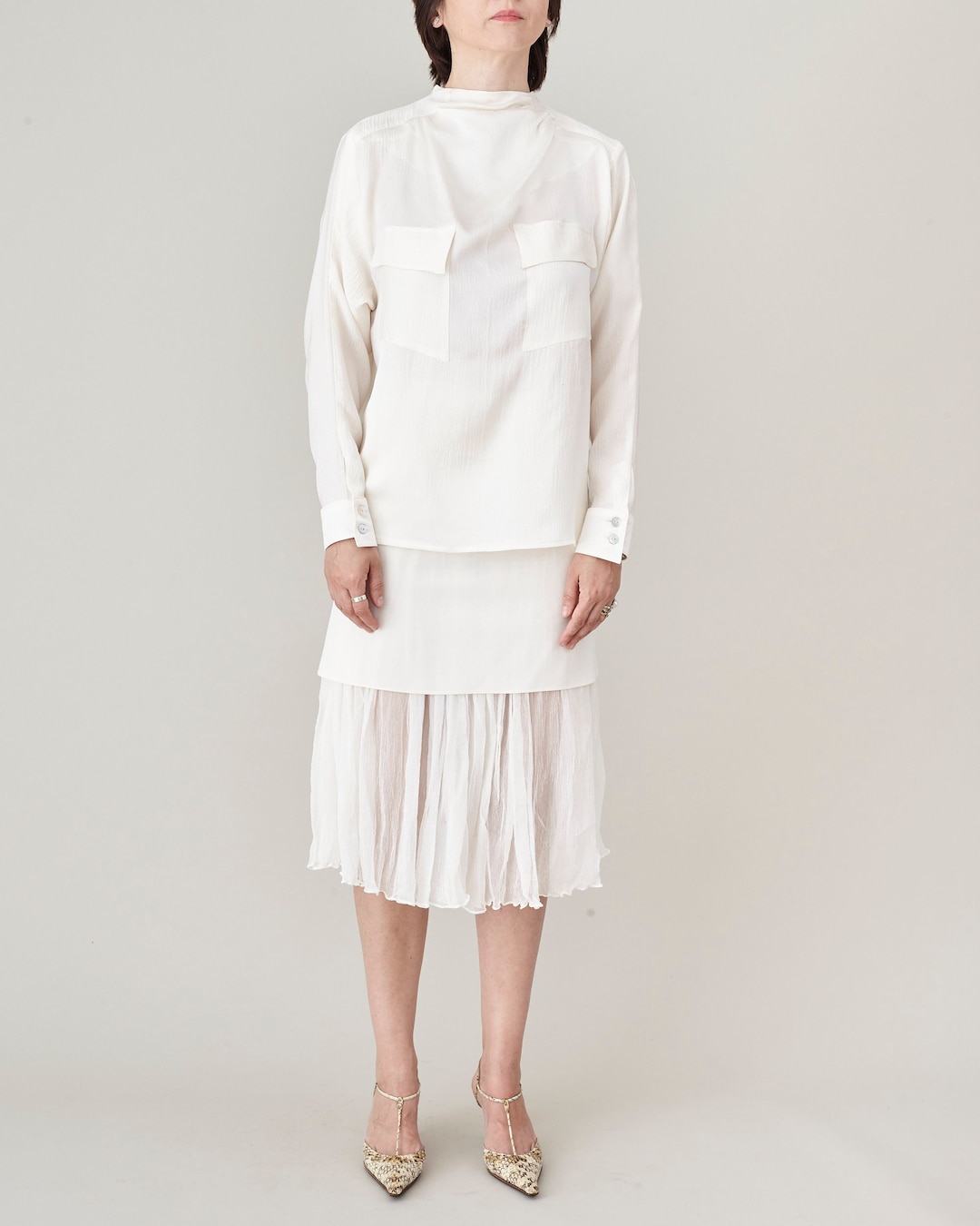 Custom White Silk Chiffon Skirt for Women Reversible White - Etsy