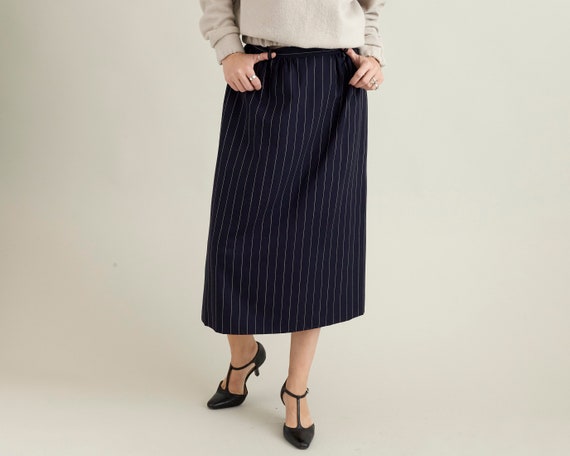 Navy 2025 wool skirt