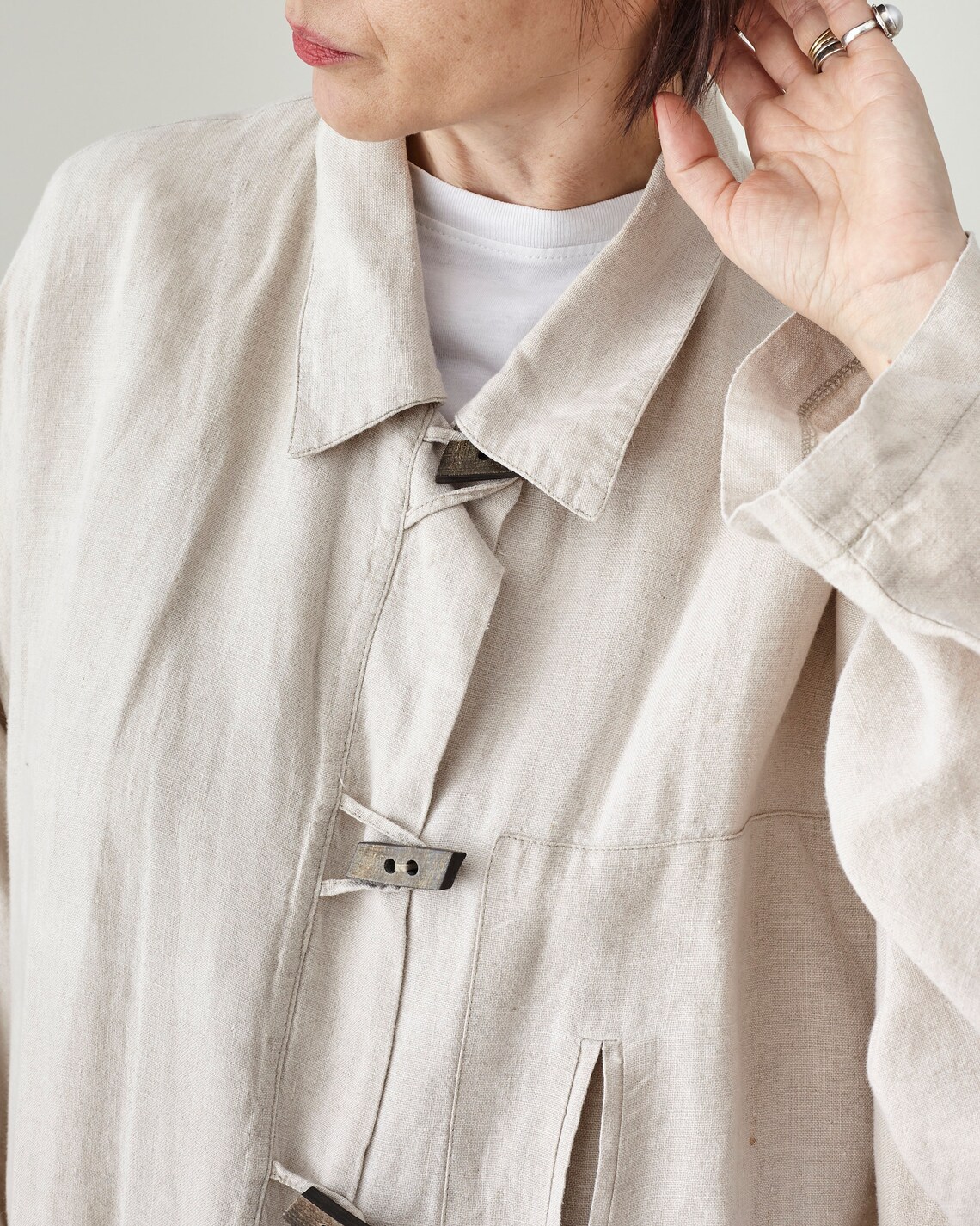 Vintage Beige Linen Blazer for Women Size XL Oversize Linen Etsy