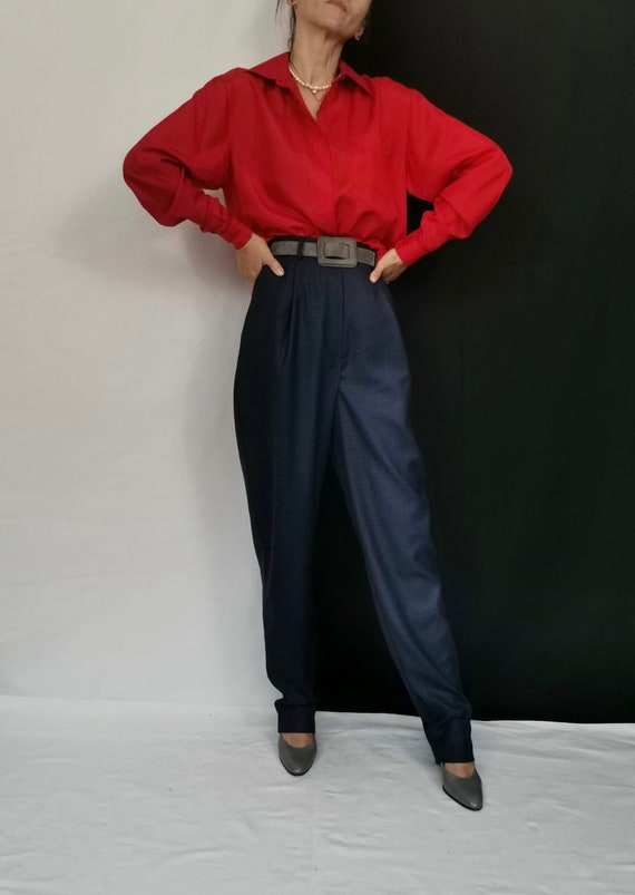 Silk Blouse for Women Size M | Red Silk Blouse | V