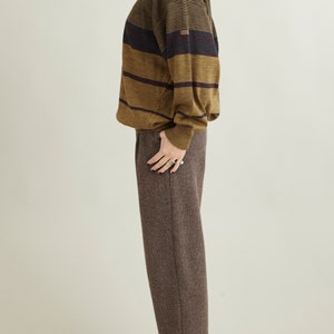 Vintage Wool V-Neck Sweater Size L Mustard Unisex Wool Sweater FTV1180 image 5