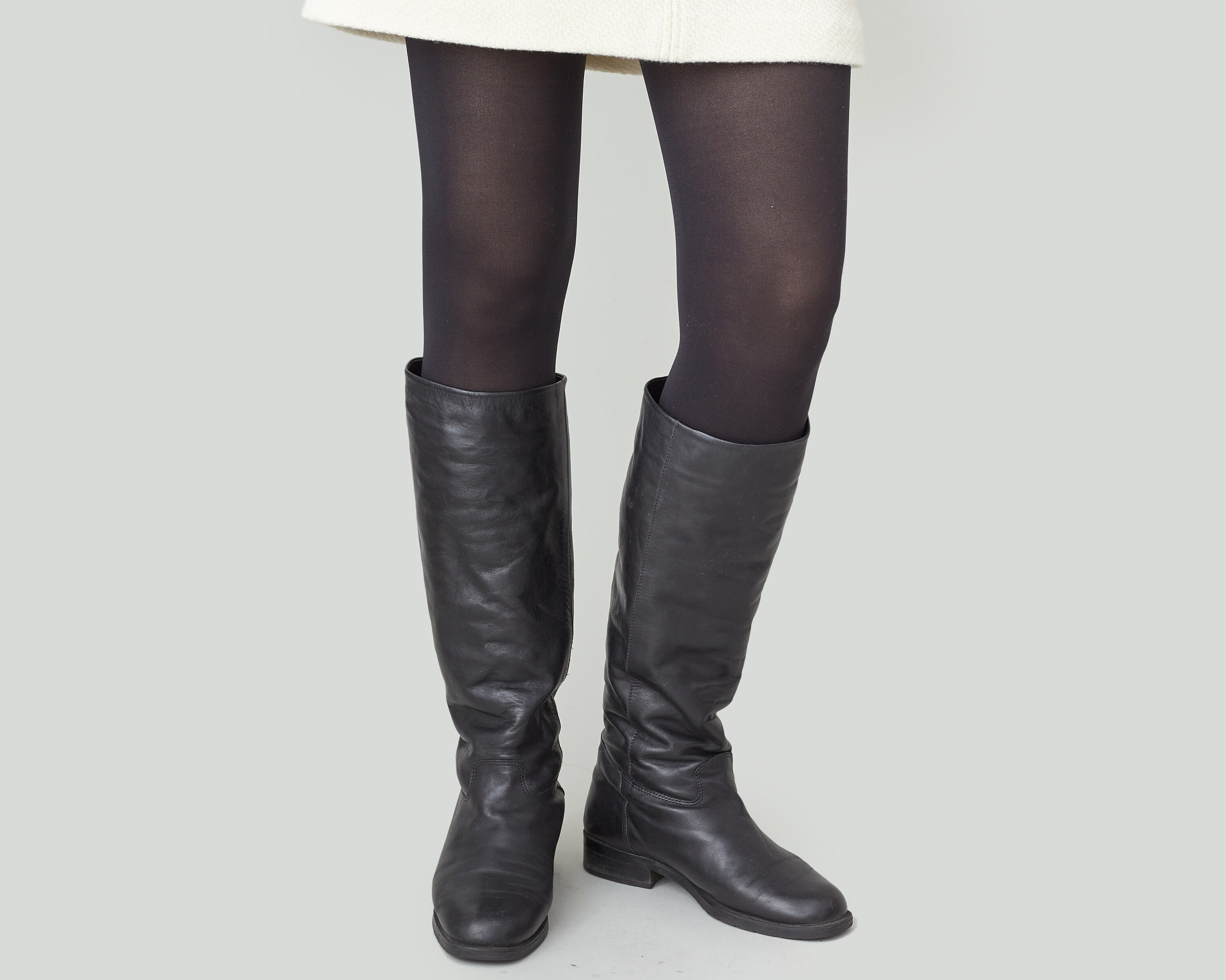 Vintage Black Leather High Boots Size 36 EU 6 US Black - Etsy Ireland