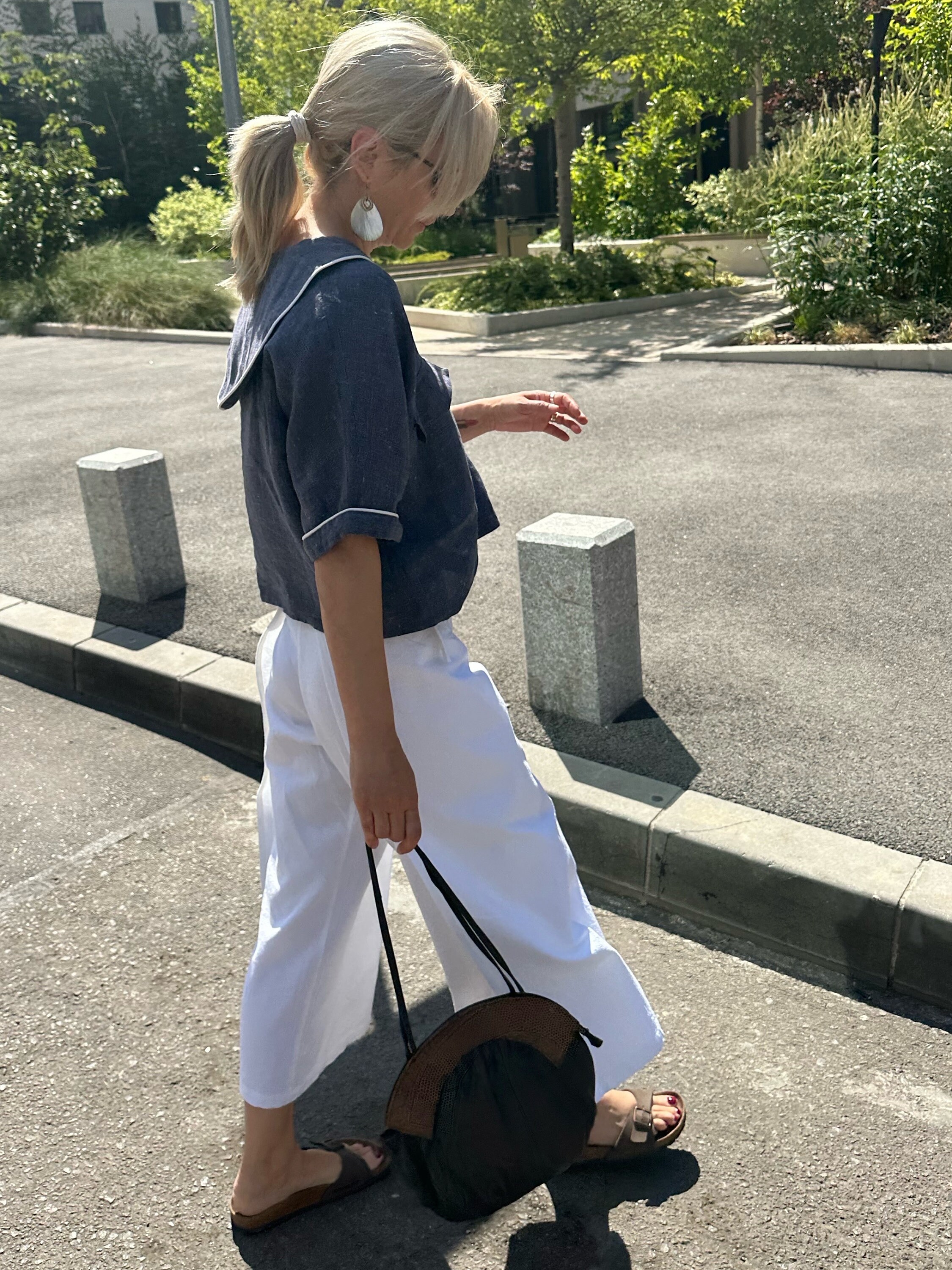 Coastal Linen Sailor Blouse: Short Sleeve Nautical Top - Etsy